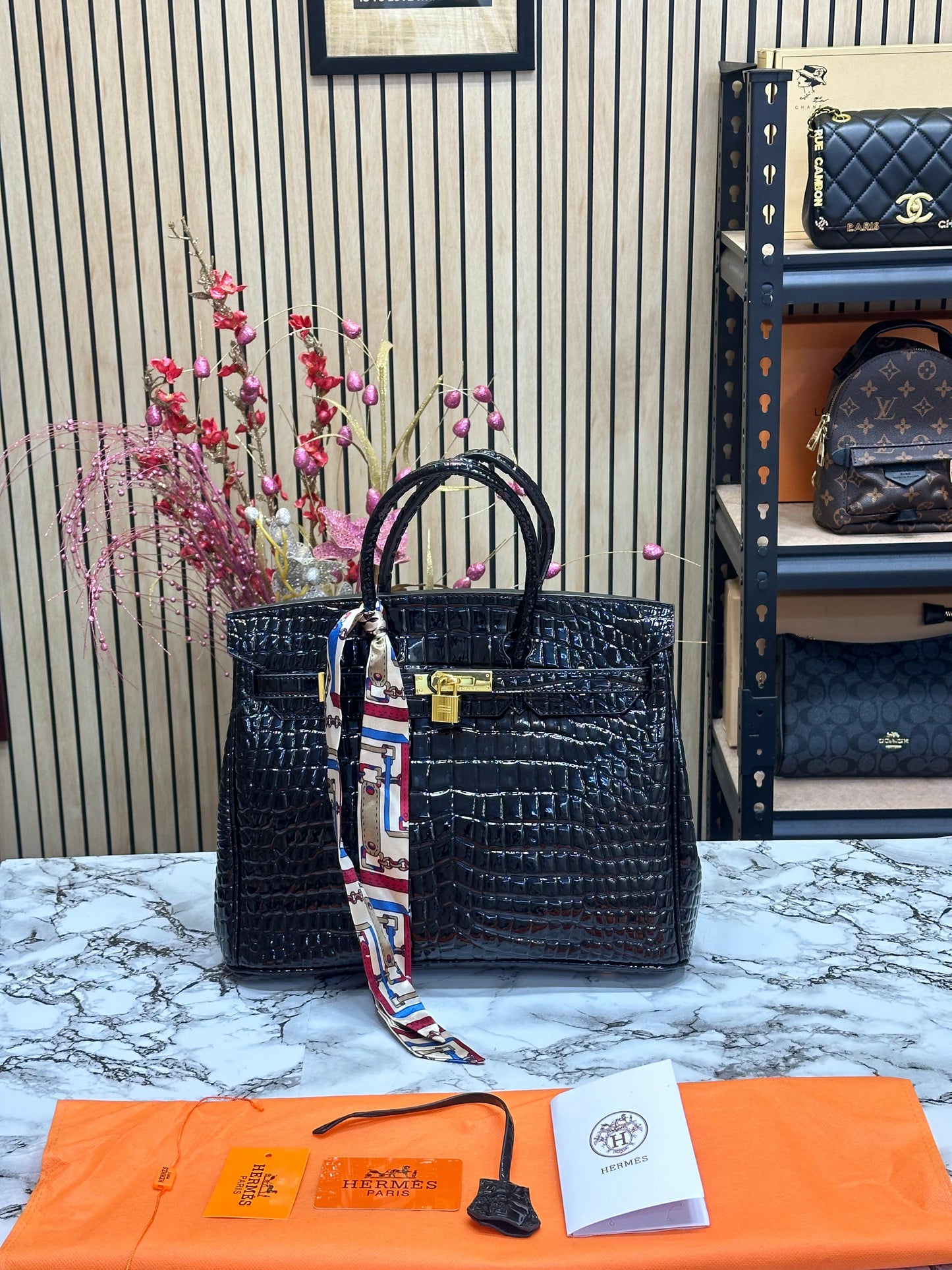 HERES BIRKIN SHINY CROCODILE TOTE Women BAG