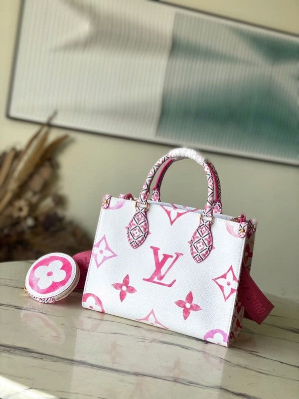 Lous Vuiton LV M22976 On The Go Pochette With OG Double Box & Dust Bag - Coin Pouch (White Pink - 621) Women BAG