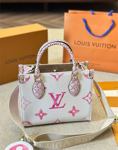 Lous Vuiton LV M22976 On The Go Pochette With OG Double Box & Dust Bag - Coin Pouch (White Pink - 621) Women BAG