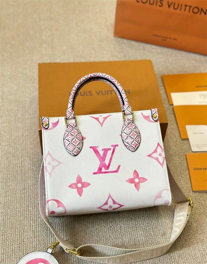 Lous Vuiton LV M22976 On The Go Pochette With OG Double Box & Dust Bag - Coin Pouch (White Pink - 621) Women BAG