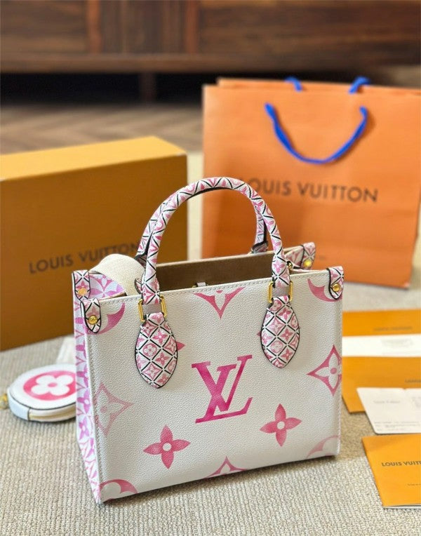 Lous Vuiton LV M22976 On The Go Pochette With OG Double Box & Dust Bag - Coin Pouch (White Pink - 621) Women BAG