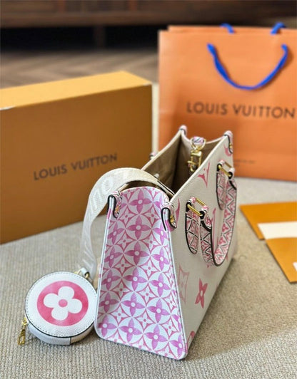 Lous Vuiton LV M22976 On The Go Pochette With OG Double Box & Dust Bag - Coin Pouch (White Pink - 621) Women BAG