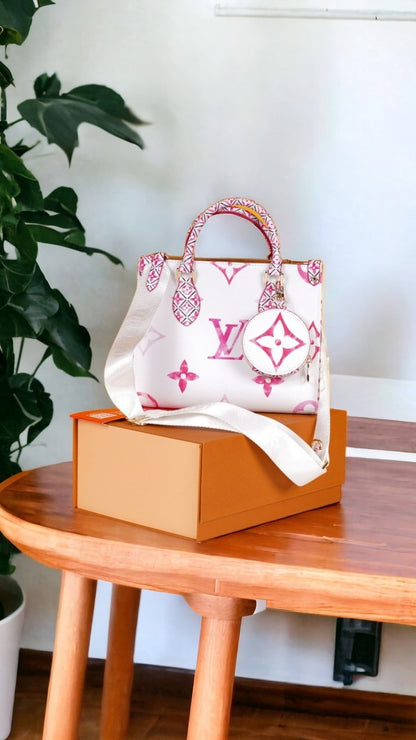 Lous Vuiton LV M22976 On The Go Pochette With OG Double Box & Dust Bag - Coin Pouch (White Pink - 621) Women BAG