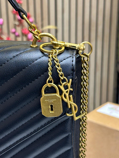 YL SANT LAURENT GOLDEN CHAIN HANDBAG WITH OG DOUBLE BO Women Bag