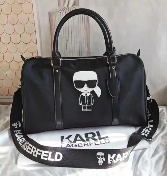 KAL LAGERFLD Premium Duffle Messenger Bag With Dust Bag (Black - 222) Women Bag