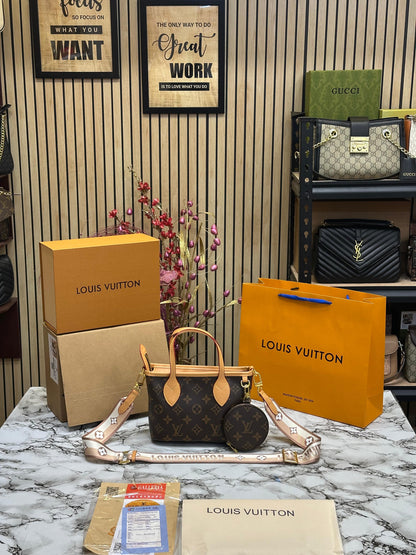 LOUS VUITON MINI NEVERFULL PREMIUM QUALITY WITH OG DOUBLE BOX AND CARRY Women Bag (Copy)