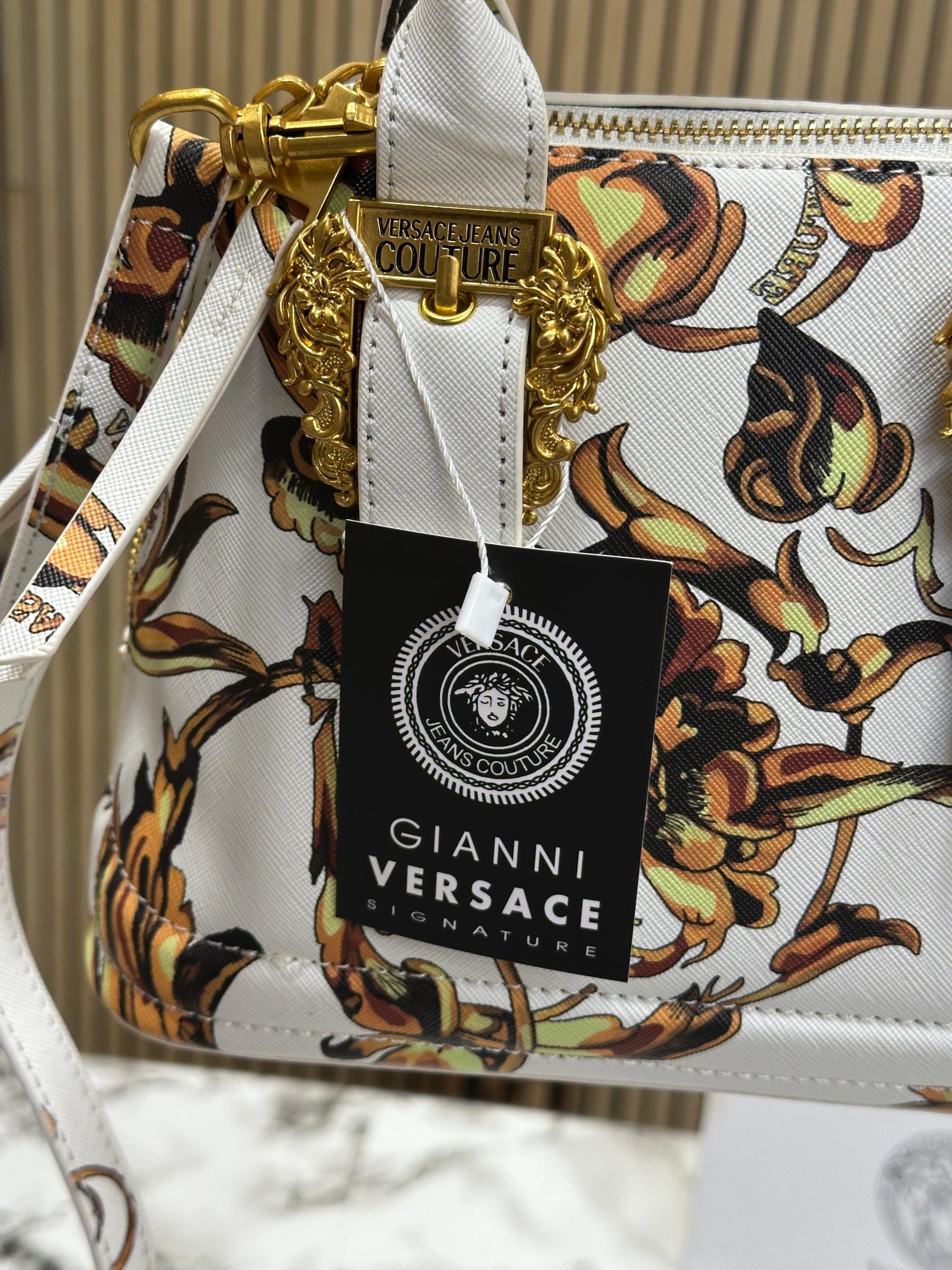 VERSCE JEANS COUTURE LOGO PLAQUE FOLDOVER SHOULDER BAG WITH OG BOX Women Bag