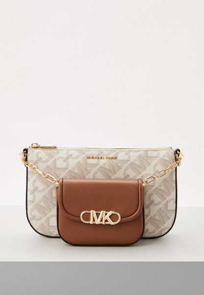 Michel Kos MK Parker Empire Shoulder Bag With Chain Pouch & OG Box & Dust Bag (White - 851 Women Bag