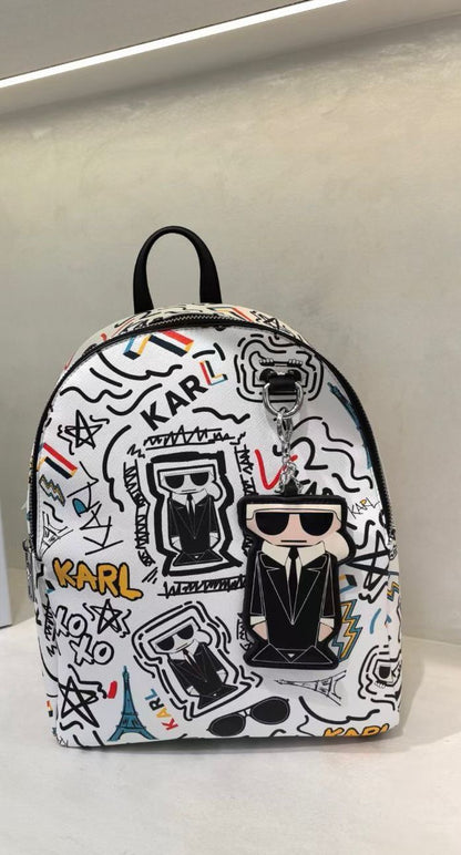 KAL PRINTED TASSLE BACKPACK WITH DUST Women Bag