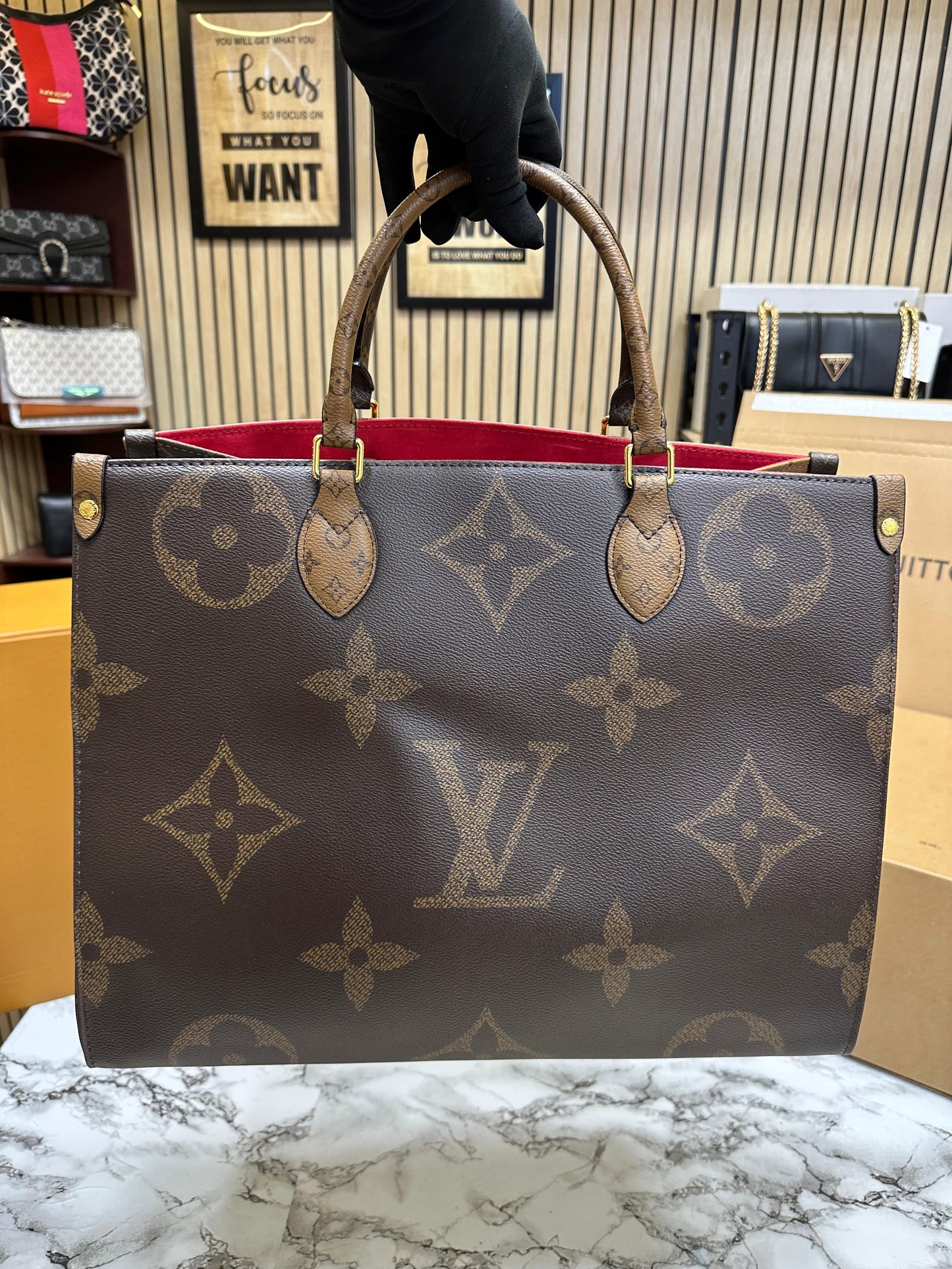 LOUS VUITON ONTHEGO MM EMPREINTE WITH OG DOUBLE BOX AND DUST Women BAG