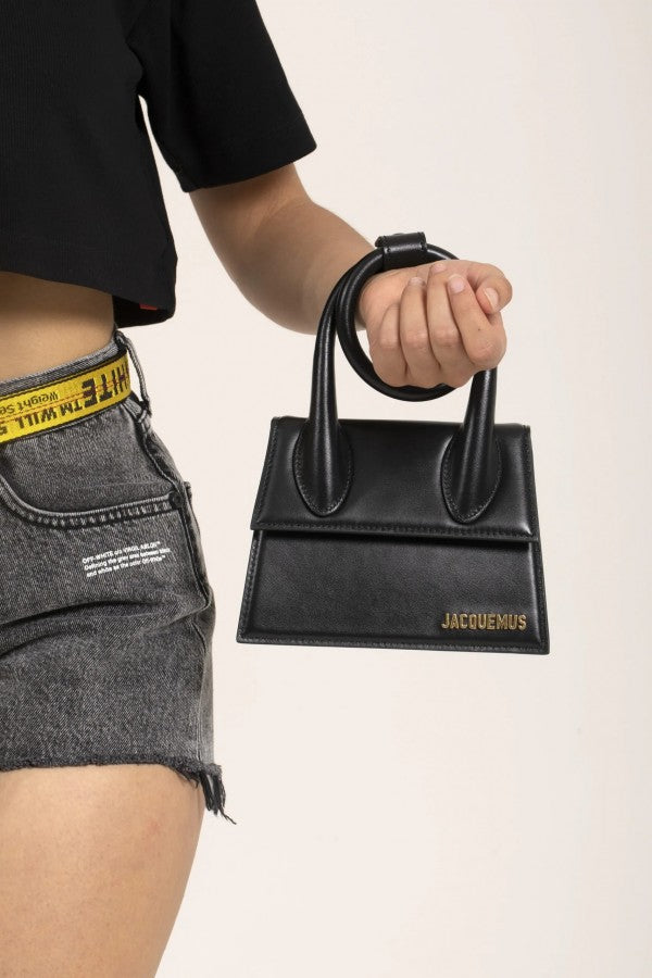 Jacquus Le Chiuito Noeud Bag With OG Box Dust Bag & Extra Sling Belt (Black - 135) Women BAG
