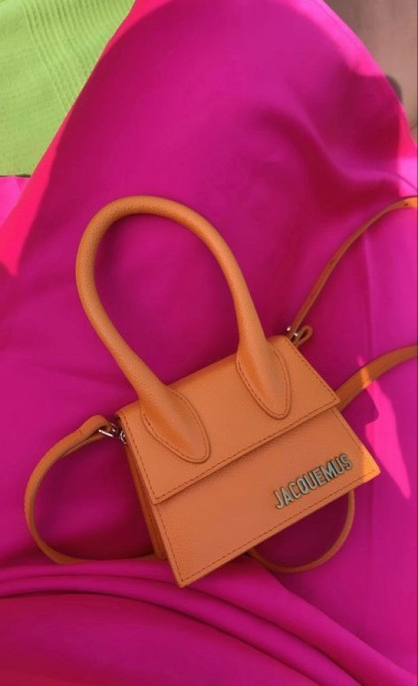 Jacquus Le Chiuito Noeud Bag With OG Box Dust Bag & Extra Sling Belt (Orange - 136) Women BAG