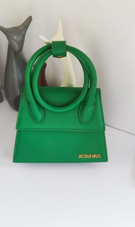 Jacquus Le Chiuito Noeud Bag With OG Box Dust Bag & Extra Sling Belt (Green - 139) Women BAG
