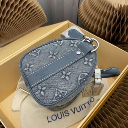 Lous Vuiton LV M22762 Keepall Bandouliere Monogram Travel Speedy With OG Magnetic Box & Dust Bag (Denim - 641) Women BAG