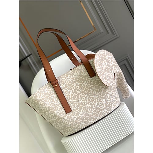 Lowe Eleant Anagram Premium Edition Basket Tote Bag With Dust Bag (White - 701)  Women Bag