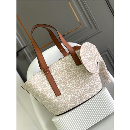 Lowe Eleant Anagram Premium Edition Basket Tote Bag With Dust Bag (White - 701)  Women Bag