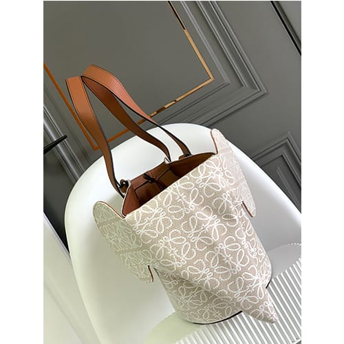 Lowe Eleant Anagram Premium Edition Basket Tote Bag With Dust Bag (White - 701)  Women Bag