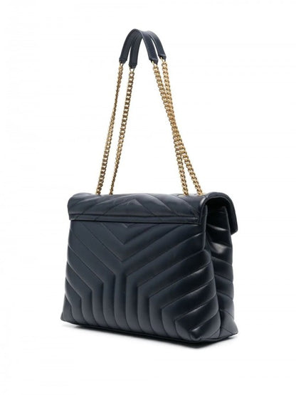 YL Sait Laurent Loulou Shoulder Bag With OG Magnetic Box & Dust Bag (Black - Gold - 165) Women Bag