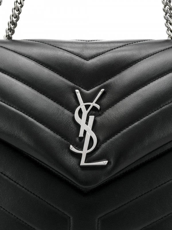 YL Sait Laurent Loulou Shoulder Bag With OG Magnetic Box & Dust Bag (Black - Silver - 166) Women Bag