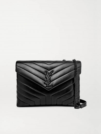 YL Sant Laurent Loulou Shoulder Bag With OG Magnetic Box & Dust Bag (All Black - 771) Women Bag