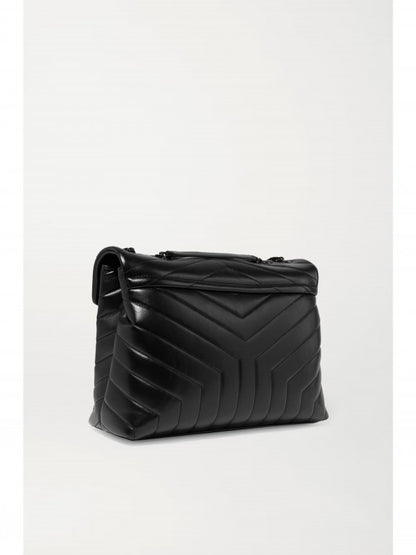 YL Sant Laurent Loulou Shoulder Bag With OG Magnetic Box & Dust Bag (All Black - 771) Women Bag