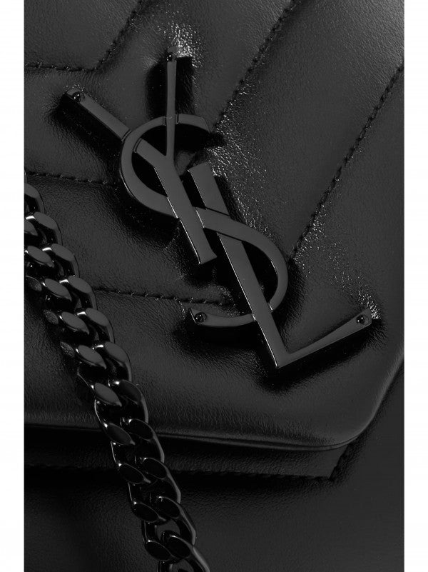 YL Sant Laurent Loulou Shoulder Bag With OG Magnetic Box & Dust Bag (All Black - 771) Women Bag