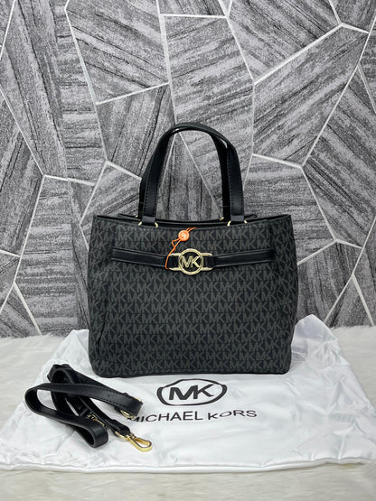 Michel Kos Reed Logo Satchel Handbag Women Bag