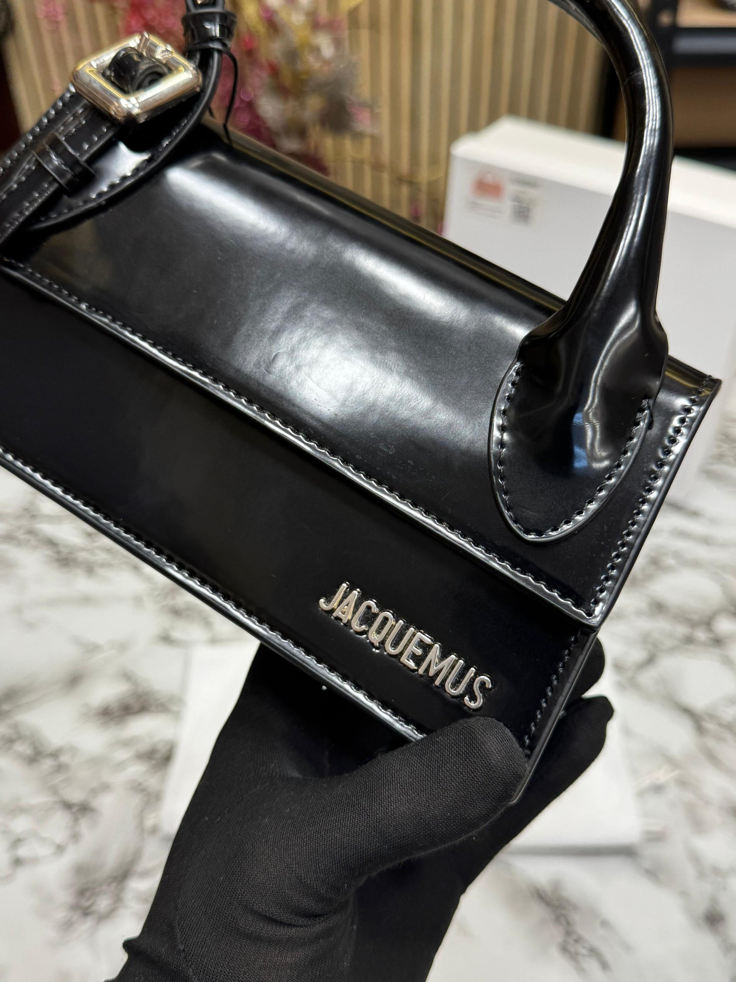JACEMUS LE CHIITO LONG BOUCLE TOP HANDLE WITH OG BOX Women BAG