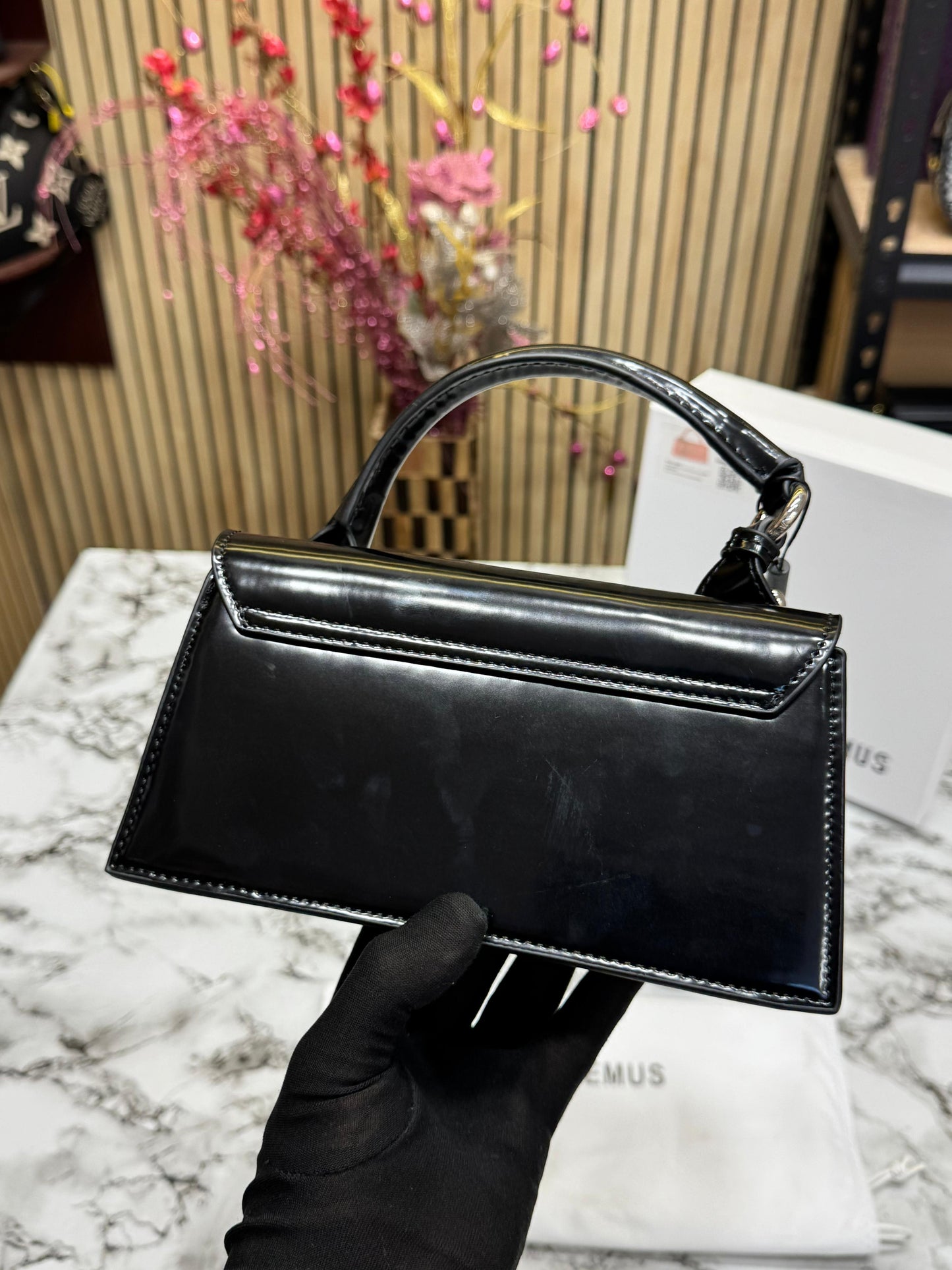 JACEMUS LE CHIITO LONG BOUCLE TOP HANDLE WITH OG BOX Women BAG