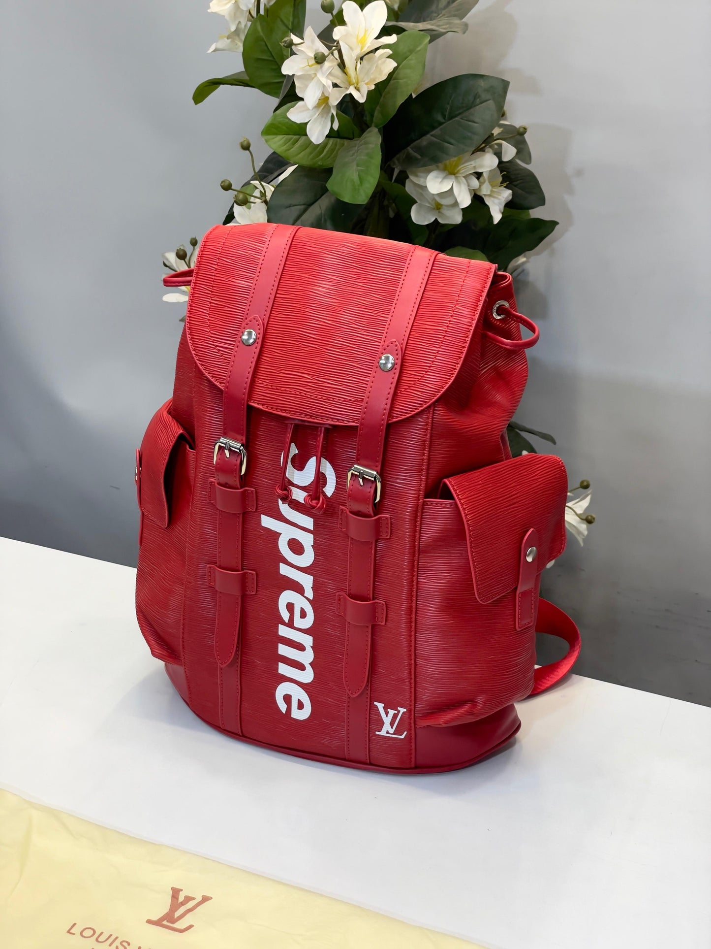 LOUS VUITON X SUPREME BACKPACK WITH DUST Women BAG