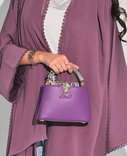 Lous Vuiton Capucines Small Purple Python Skin Women Bag