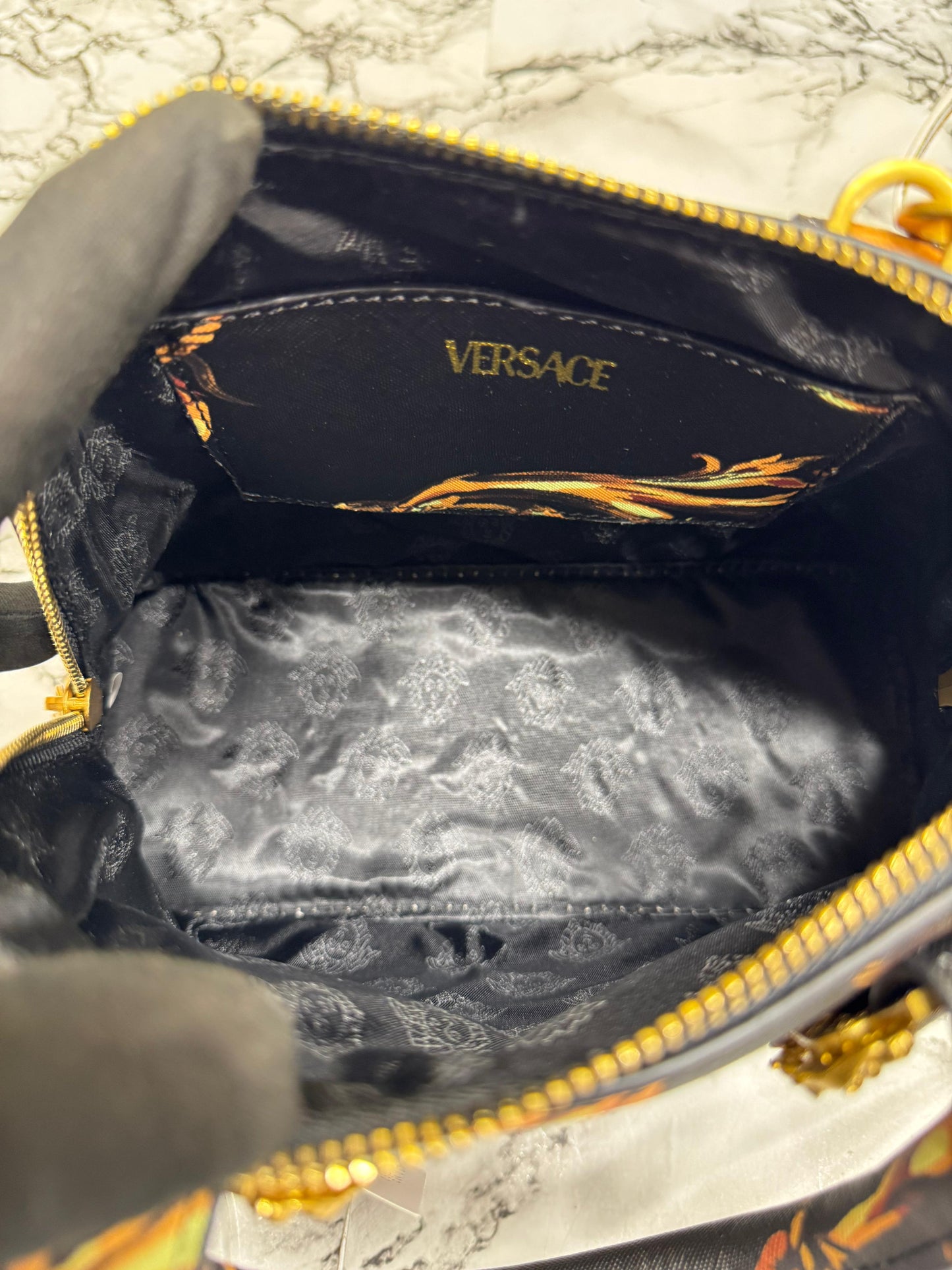 VERSCE JEANS COUTURE LOGO PLAQUE FOLDOVER SHOULDER BAG WITH OG BOX AND CARRY Women Bag