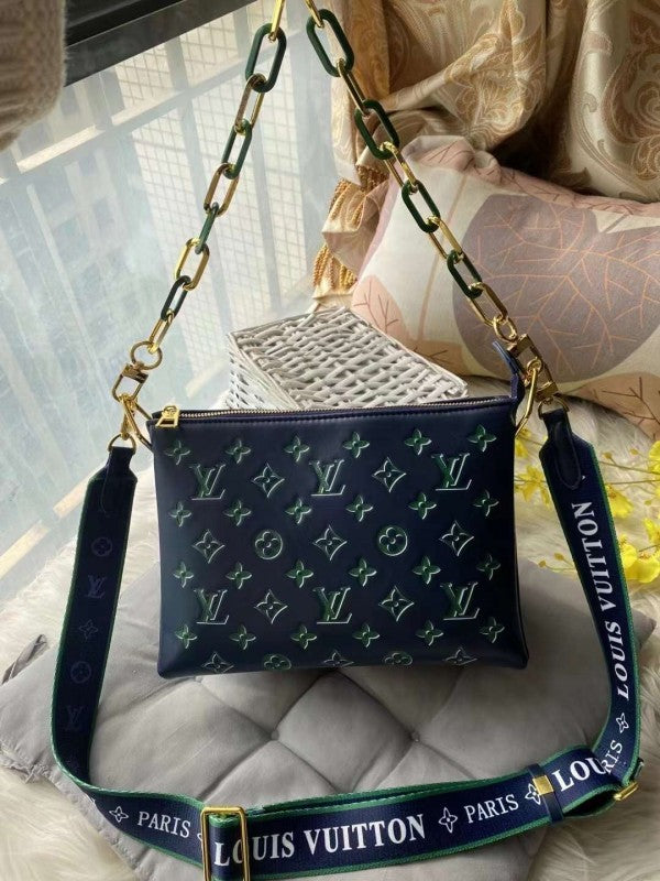 Lous Vuiton LV Coussin Premium Bag With OG Box & Dust Bag (Navy Green - 896) Women BAG