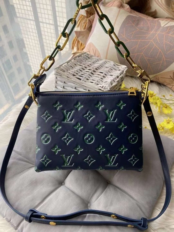 Lous Vuiton LV Coussin Premium Bag With OG Box & Dust Bag (Navy Green - 896) Women BAG