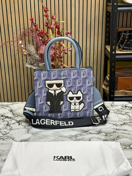KAL LAGERFLD MAYBELLE LOGO KARL & CAT TOP HANDLE SATCHEL Women BAG