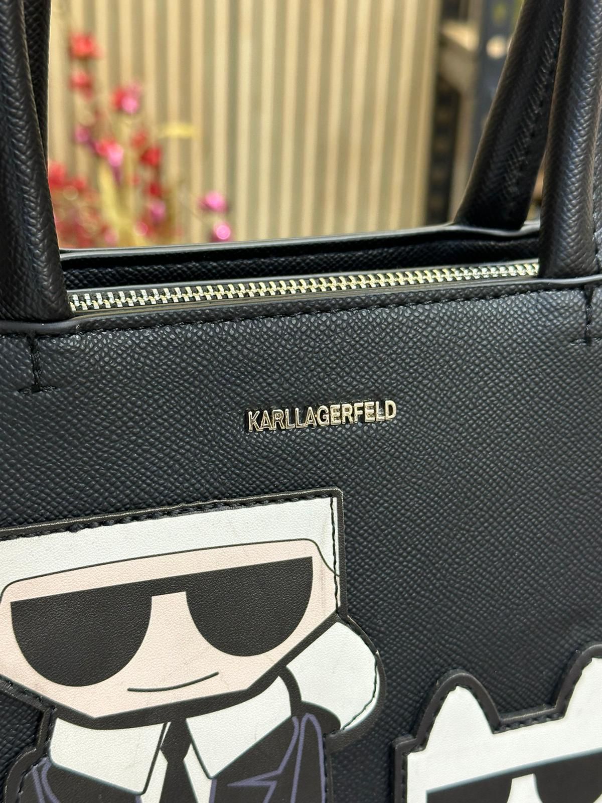 KAL LAGERFLD MAYBELLE LOGO KARL & CAT TOP HANDLE SATCHEL Women BAG