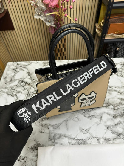 KAL LAGERFLD MAYBELLE LOGO KARL & CAT TOP HANDLE SATCHEL Women BAG