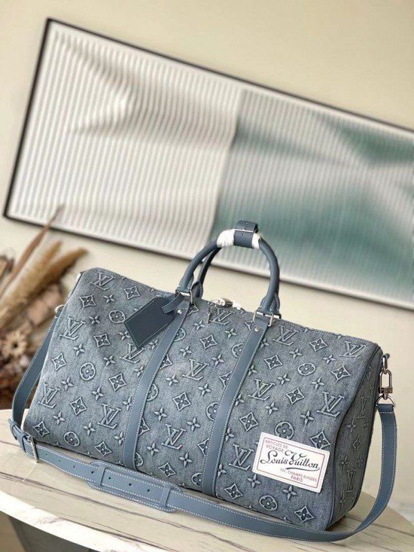 Lous Vuiton Keepall Bandouliere 50 Monogram Washed Denim Coach Canvas Duffle Bag Women Bag