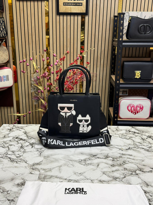 KAL LAGEELD MAYBELLE LOGO KARL CAT TOP HANDLE SATCHEL WOMEN BAG