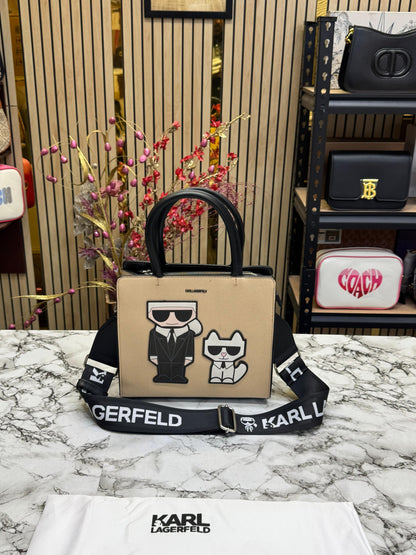 KAL LAGEELD MAYBELLE LOGO KARL CAT TOP HANDLE SATCHEL WOMEN BAG