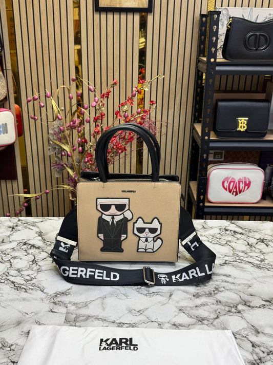 KAL LAGEELD MAYBELLE LOGO KARL CAT TOP HANDLE SATCHEL WOMEN BAG