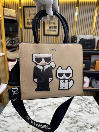 KAL LAGEELD MAYBELLE LOGO KARL CAT TOP HANDLE SATCHEL WOMEN BAG