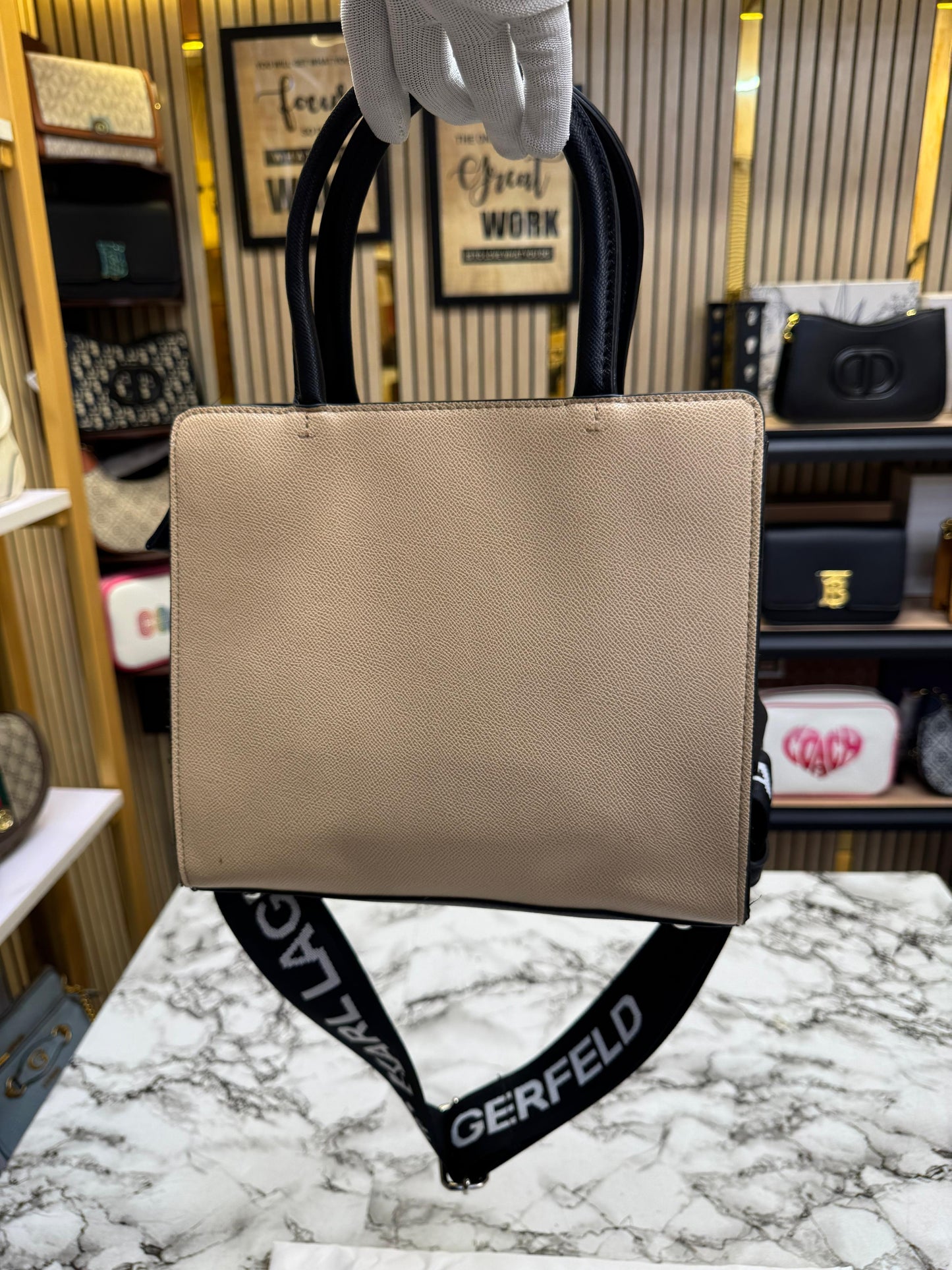 KAL LAGEELD MAYBELLE LOGO KARL CAT TOP HANDLE SATCHEL WOMEN BAG