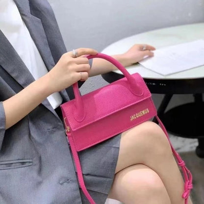 Jacquus Le Chuito Long Handle With OG Box Dust Bag & Sling Belt (Pink - 287) Women Bag