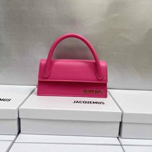 Jacquus Le Chuito Long Handle With OG Box Dust Bag & Sling Belt (Pink - 287) Women Bag