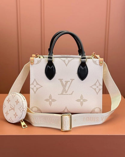 Luis Vuion LV M24533 On The Go Premium Pochette With OG Magnetic Box & Dust Bag - Coin Pouch (White Cream - 966) Women Bag