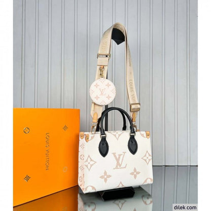 Luis Vuion LV M24533 On The Go Premium Pochette With OG Magnetic Box & Dust Bag - Coin Pouch (White Cream - 966) Women Bag