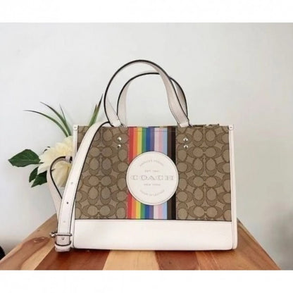 Coch Demsey Tote With OG Box & Dust Bag & Extra Shoulder Strap (Rainbow - 718) Women Bag