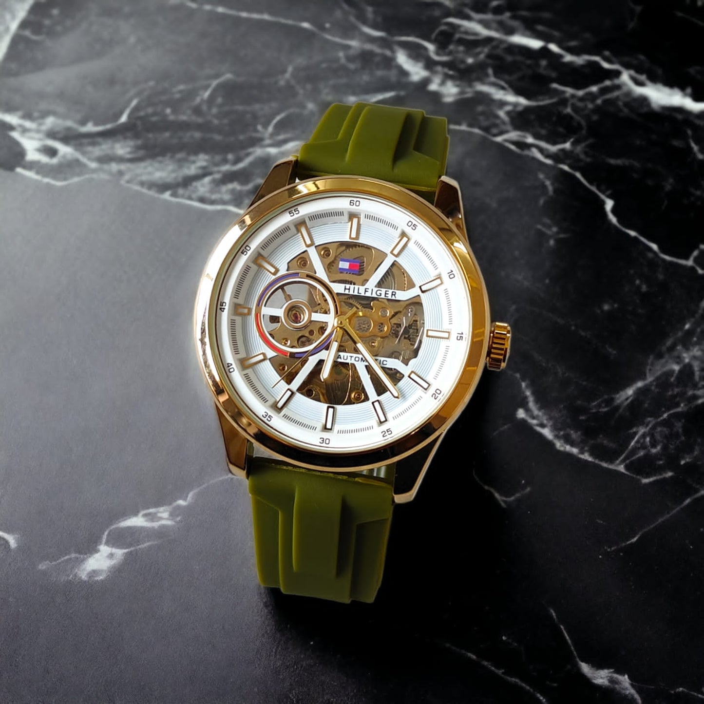 Tmmy Hlflger Automatic Skeleton Mens Watch