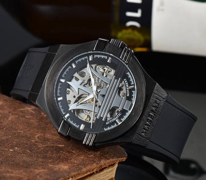 Msrati Automatic Mens Watch "Skeleton" (Black)